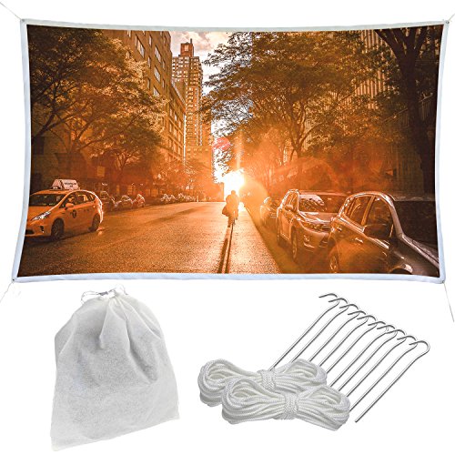 Holiday Styling Outdoor Projector Screen Kit - Large 126 inch Portable and Crease