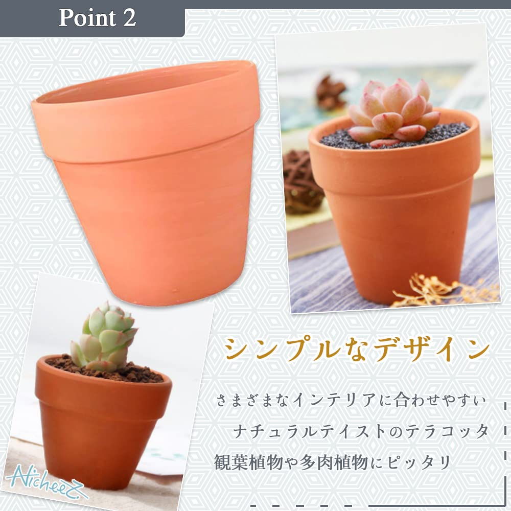 Amazon.co.jp: Nicheez テラコッタ 鉢 ポット ミニ プランター 20個