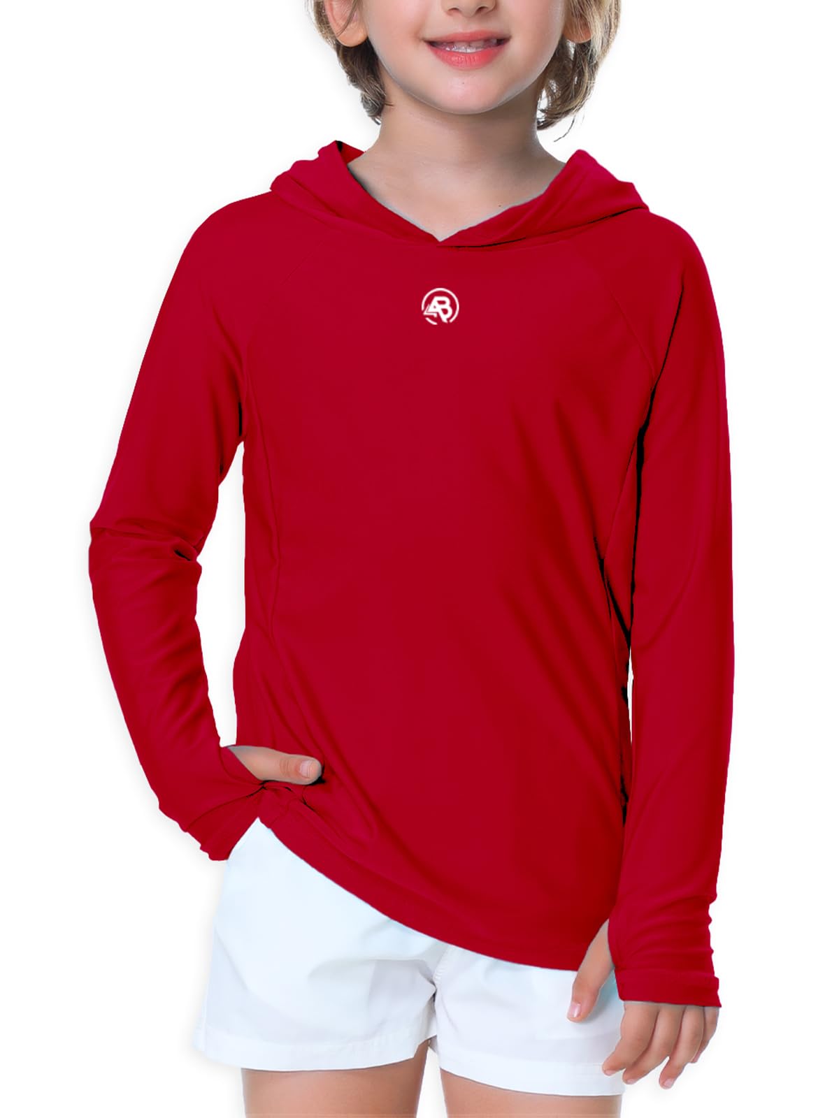 AOBUTE Sudadera unisex de manga larga con capucha para niños UPF 50+ con agujero para el pulgar de 3 a 12 años