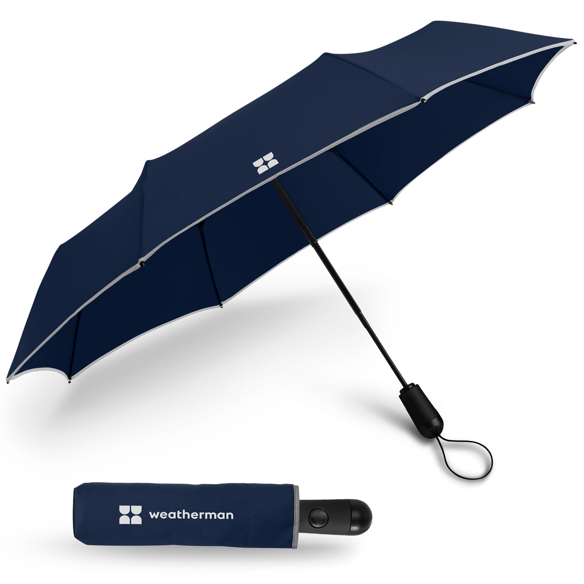 Weatherman Umbrella - Premium Small Compact Mini Umbrellas for Traveling - Windproof Umbrellaas Resists Up to 45 MPH Winds - Traveling Umbrellasa for