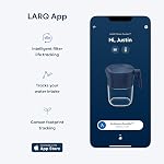 LARQ PureVis 3-in-1 Pitcher d'eau – Purificateur, filtre & Suivi, 8-Cup Pitcher de purification de l'eau avec filtre avancé pour nettoyer & Eau de Crisp – Enlève le chlore, PFAS, Plomb & Plus – Monaco Bleu