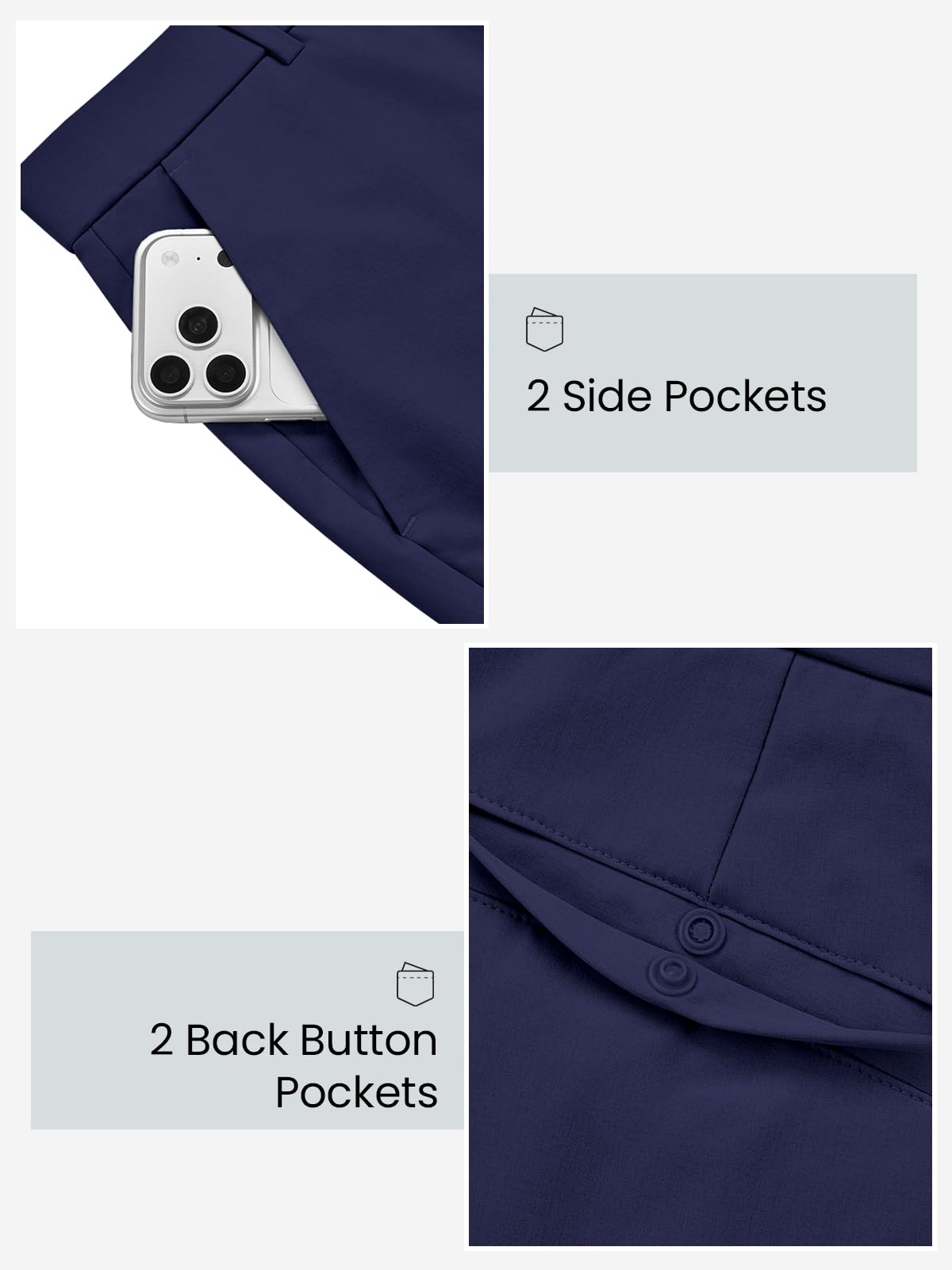 Męskie spodnie golfowe rozciągliwe slim fit szybkoschnące wodoodporne spodnie golfowe lekkie oddychające spodnie na co dzień z kieszeniami