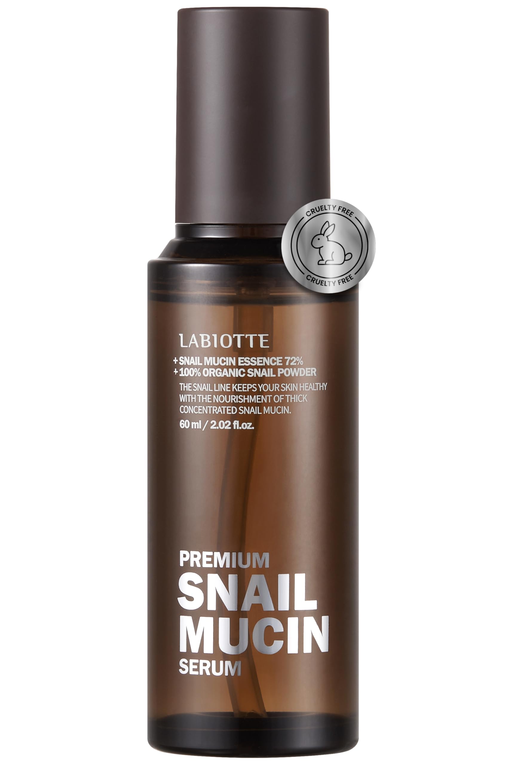 LABIOTTE Premium Snail Mucin Serum | Korean Skin Care Face Serum for Women & Men w/ 72% Snail Mucin Essence | Hypoallergenic Soothing Serum for Face | Hydrating Serum for Sensitive Skin (2.02 fl oz)