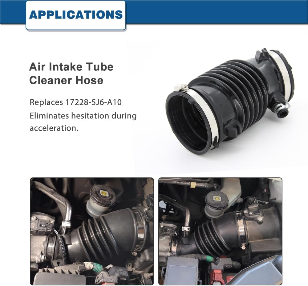 Air Intake Hose Compatible with Odyssey 2018-2022, Passport 2019-2022, Ridgeline 2017-2022, Pilot 2017-2021 - Intake Filter Tube Replaces # 17228-5J6-A10 - Air Intake Duct Tube Boot