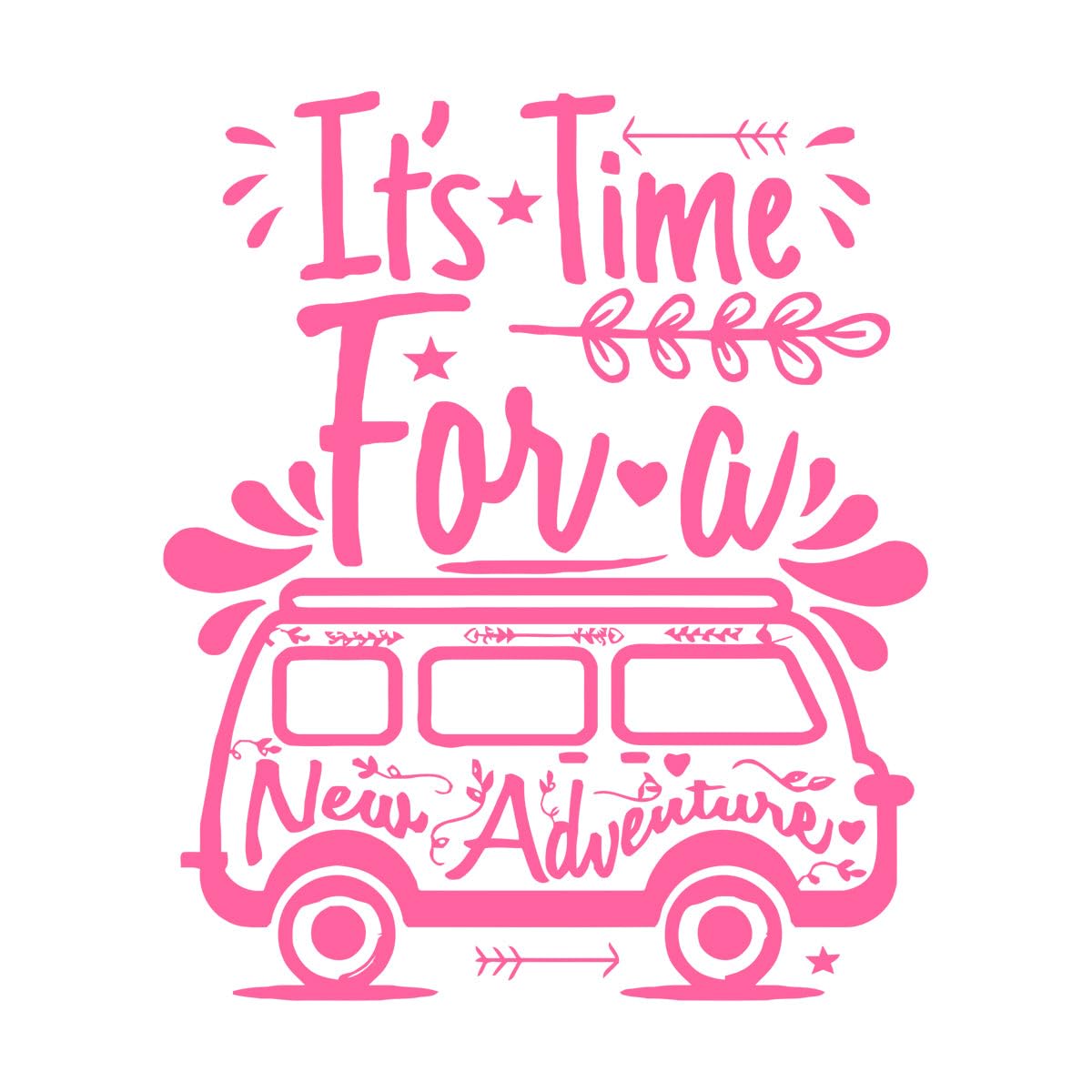 Adventure Travel Bus Camper Wall Sticker Time for New Adventure Quote Wall Decal Vw Car Vinyl Home Decor Vacation Decor Small - 42x50cm — image 1