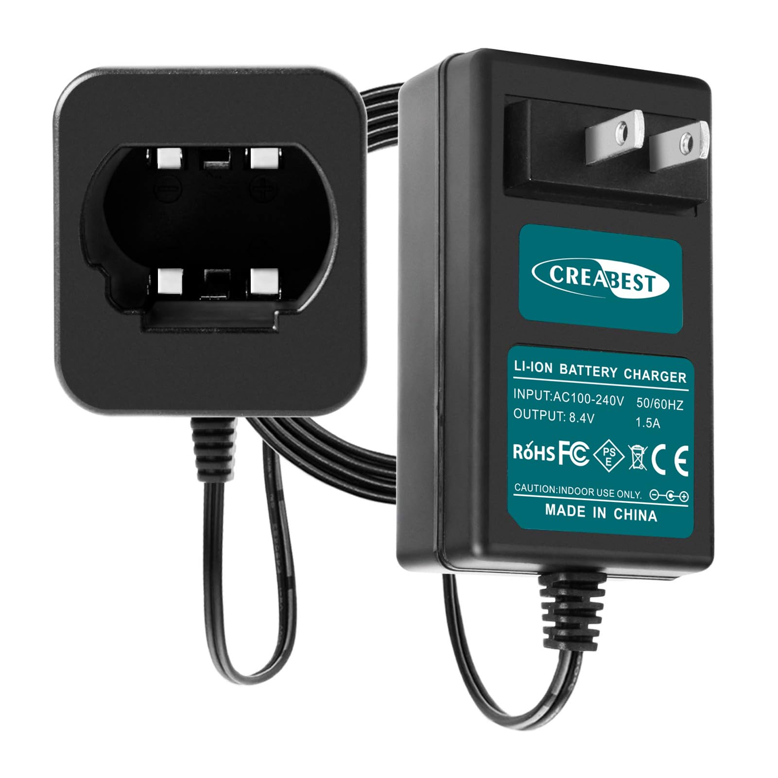 Creabest 8.4V Li-ion Battery Charger Compatible with Dewalt DCB080 DW4390 DCF680N1 DCF680N2 DCF680G2 (Only for Li-ion Batteries)