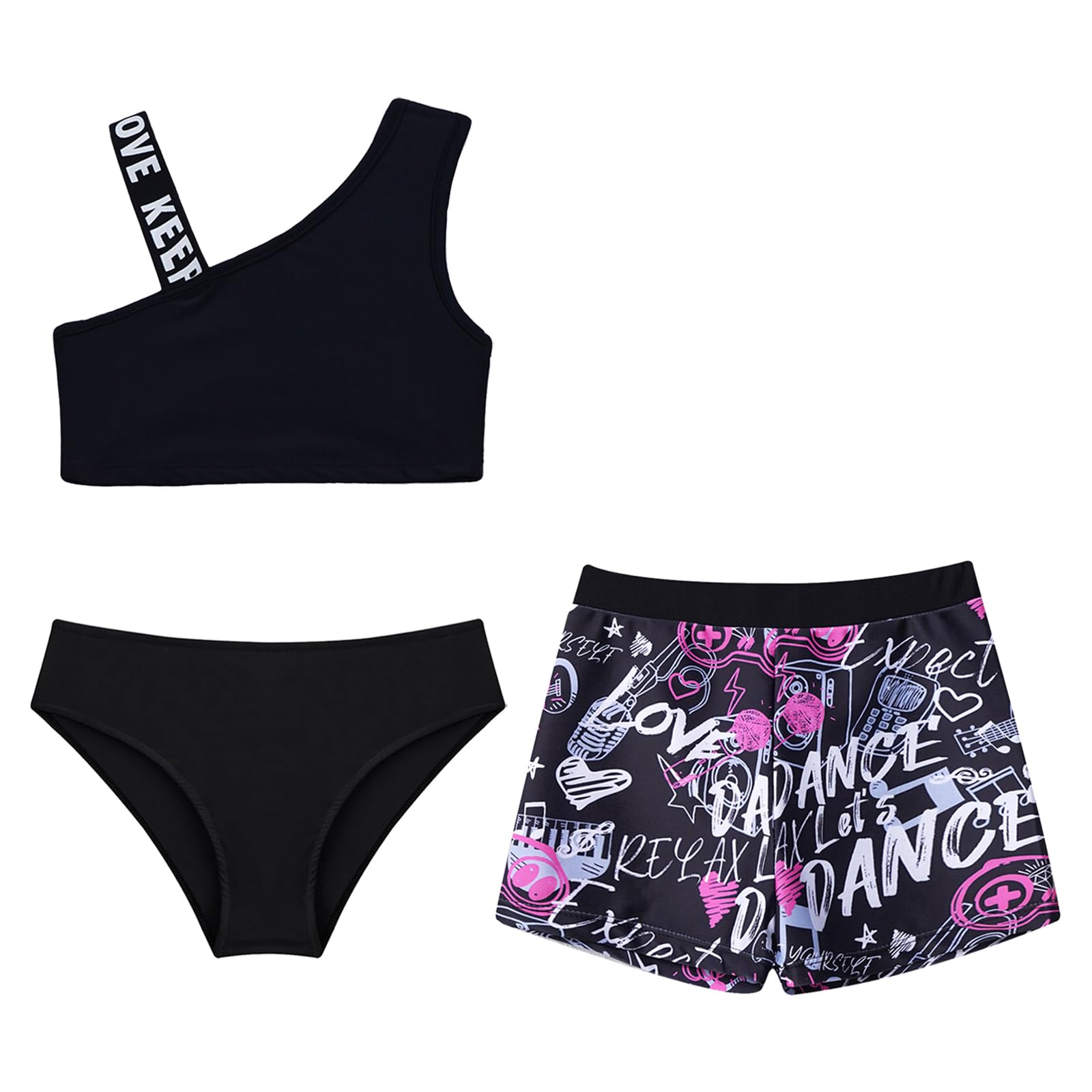 Alvivi Dziewczęce bikini tankini zestaw tank top + szorty dwuczęściowy strój kąpielowy moda kąpielowa dla dzieci strój kąpielowy strój kąpielowy strój kąpielowy na siłownię jogę zestaw sportowy rozm