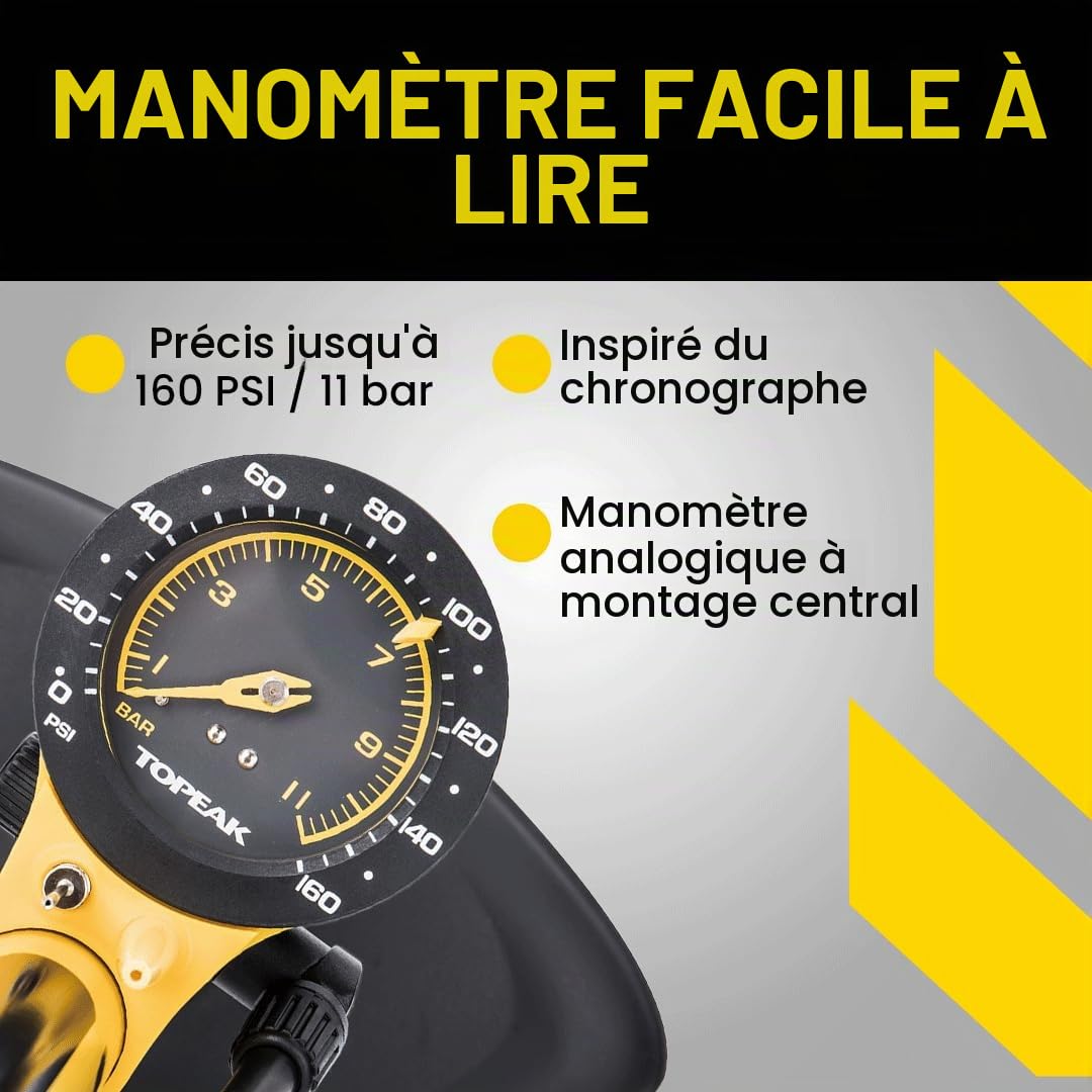 Topeak Joe Blow Sport III Pompe à Pied Haute Pression