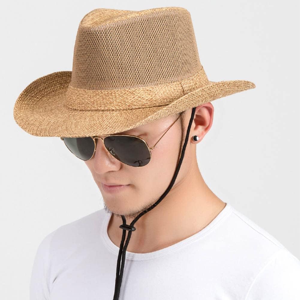 Wide Brim Straw Panama Hat Fedora Beach Sun Hat UPF50+ Unisex Fishing Hats - Image 2