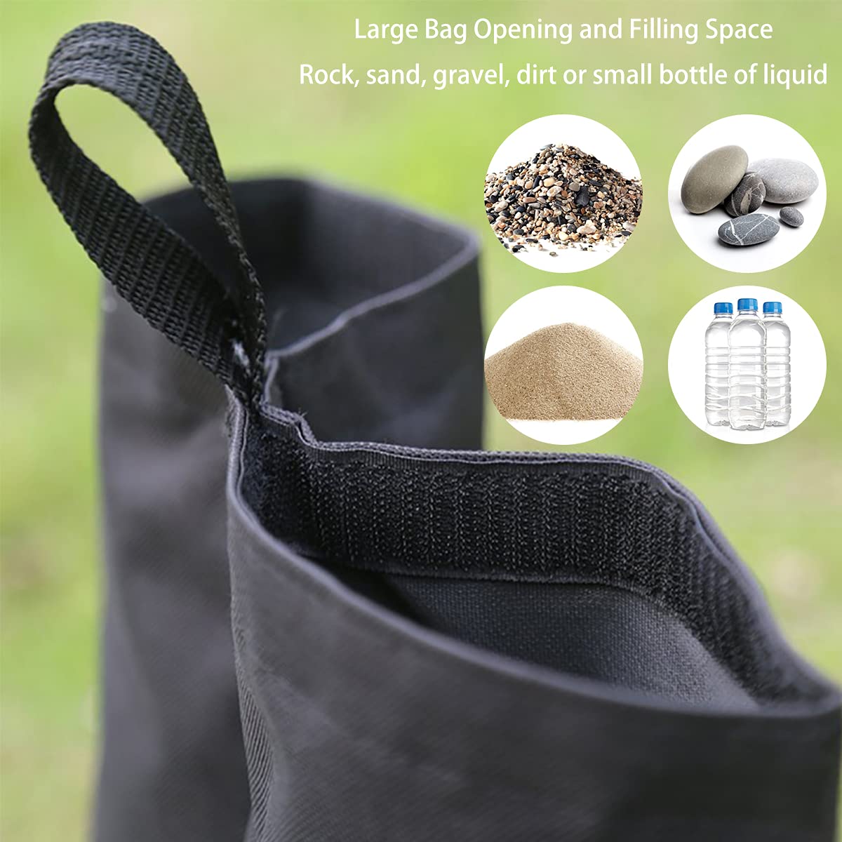 2 Sacs De Sable Pour Parasol - Base Poids Remplissable, Tissu 600D Résistant - Stabiliser Tonnelle, Trampoline, Séchoir Extérieur