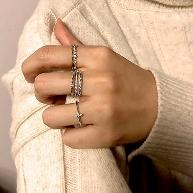 [韓国人気ジュエリー] nff Silver925 Seize Pattern Ring Silver Amazon.com: FANZE Mothers Day Jewelry Gifts 925 Sterling