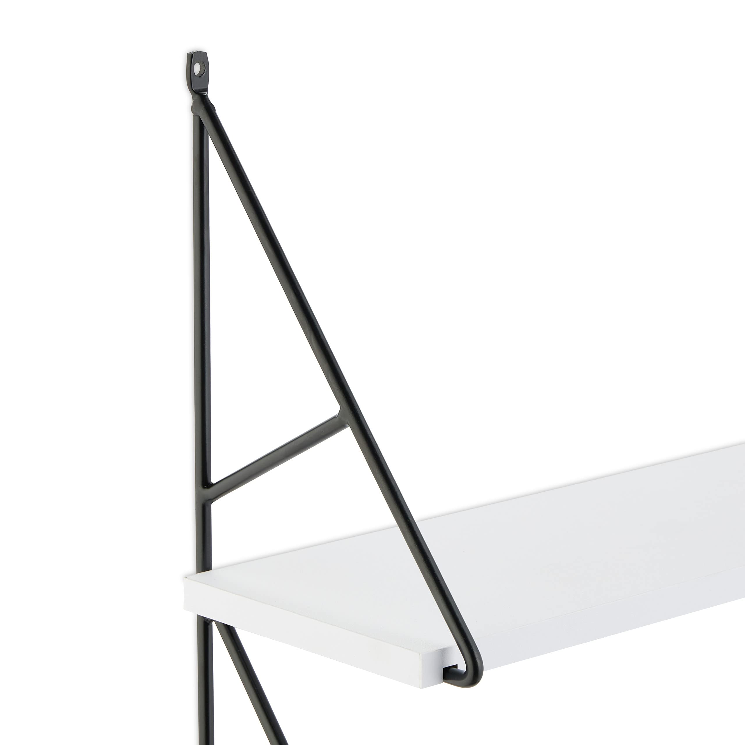 Relaxdays Étagère Murale Élégante 3 Niveaux Blanc Et Or - Support Décoratif 60 X 60 X 15 Cm Pour Salon, Cuisine Et Chambre