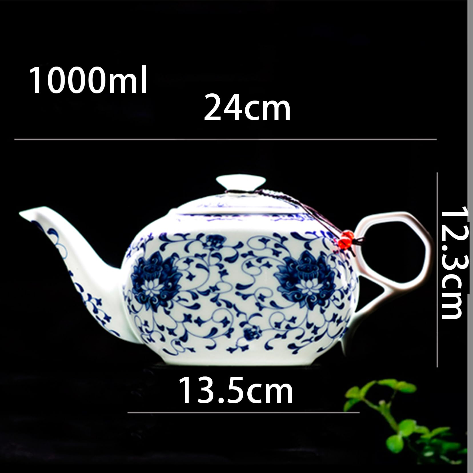 1000 ml Keramik-Teekanne mit Filterlöchern und hitzebeständigen Griffen Keramikblüte Teekanne Kaffeekanne Keramik Kaffeekanne für lose Blattteesieger E