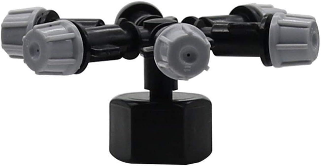 Irrigation Dripper 360 Degree Atomization Multi-Way Grey Nozzle Misting Fog Sprinklers Garden Irrigation Agriculture Watering Cooling Sprayer 20set (Color : 6 Way)