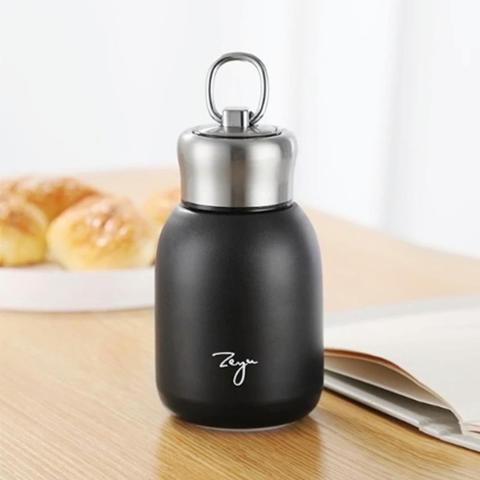 Kubek Mini termos próżniowy do kawy termos ze stali nierdzewnej przenośna podróżna butelka na wodę z pokrywką kubki-300 ml - złoty