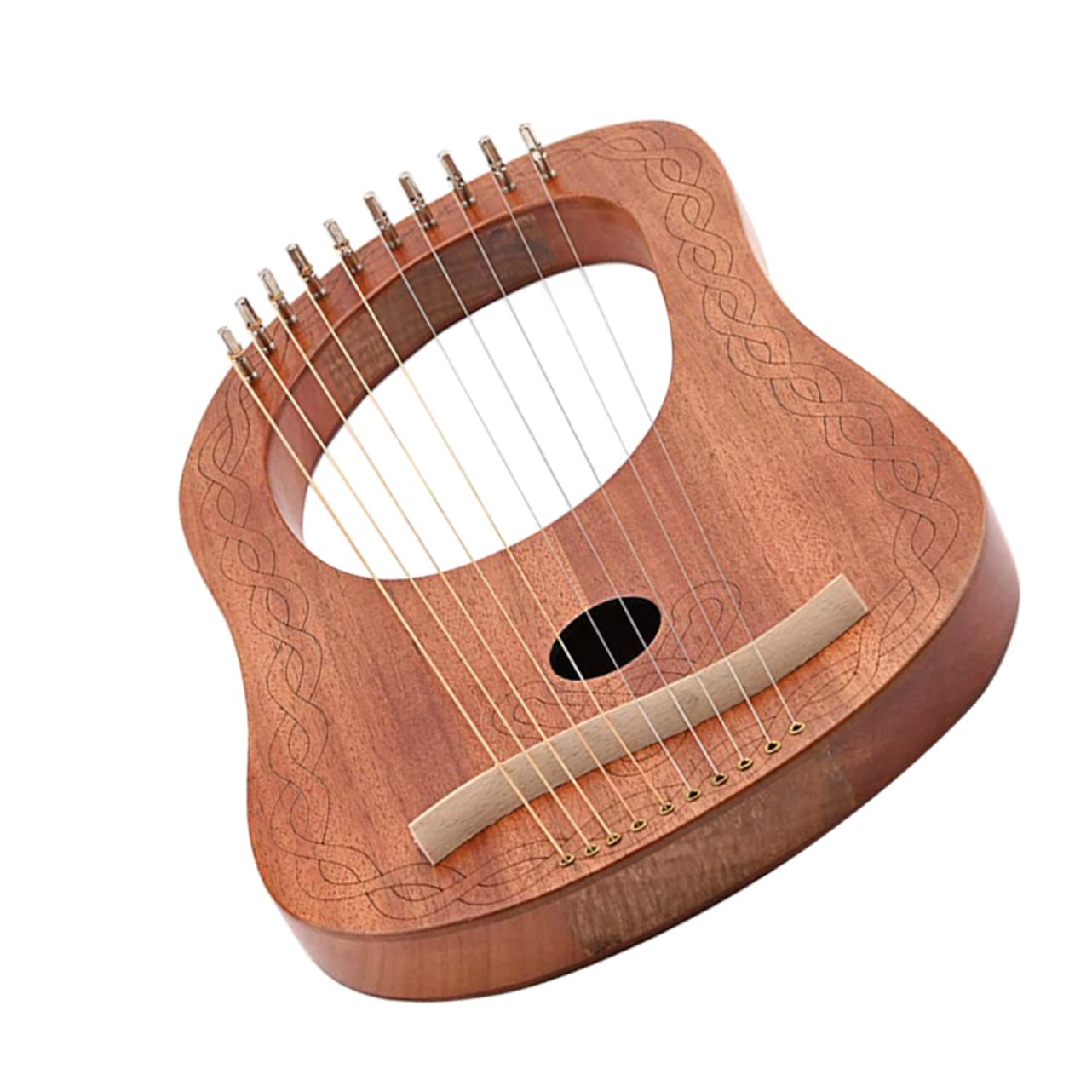 Toddmomy Lyre Harp Strings Portable Wooden Harp for Music Enthusiasts Tuning Tool