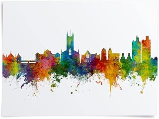 Stoke-on-Trent England Skyline art print poster, unframed -4088