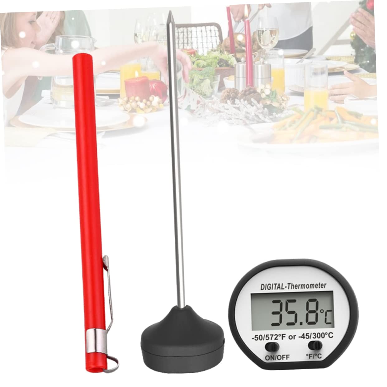 MAGICLULU 3 Piezas manómetro de barbacoa parrilla comida electronica parilla horneando termómetro para carne termómetro de cocina tipo de sonda termometro de agua café con leche