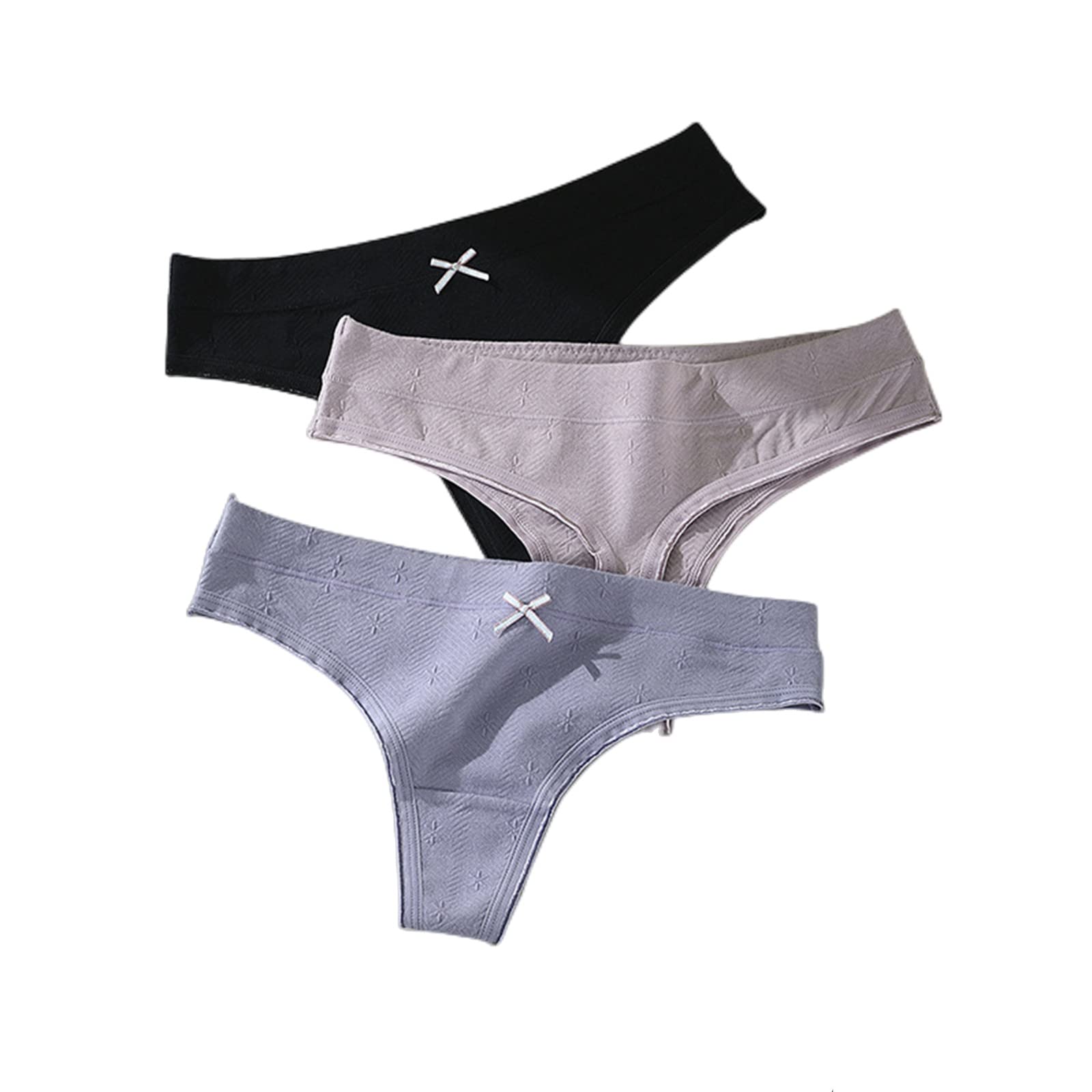 Unterhosen Damen 3Pcs/Set Trackless Jacquard Sport Tanga-Set 3,L