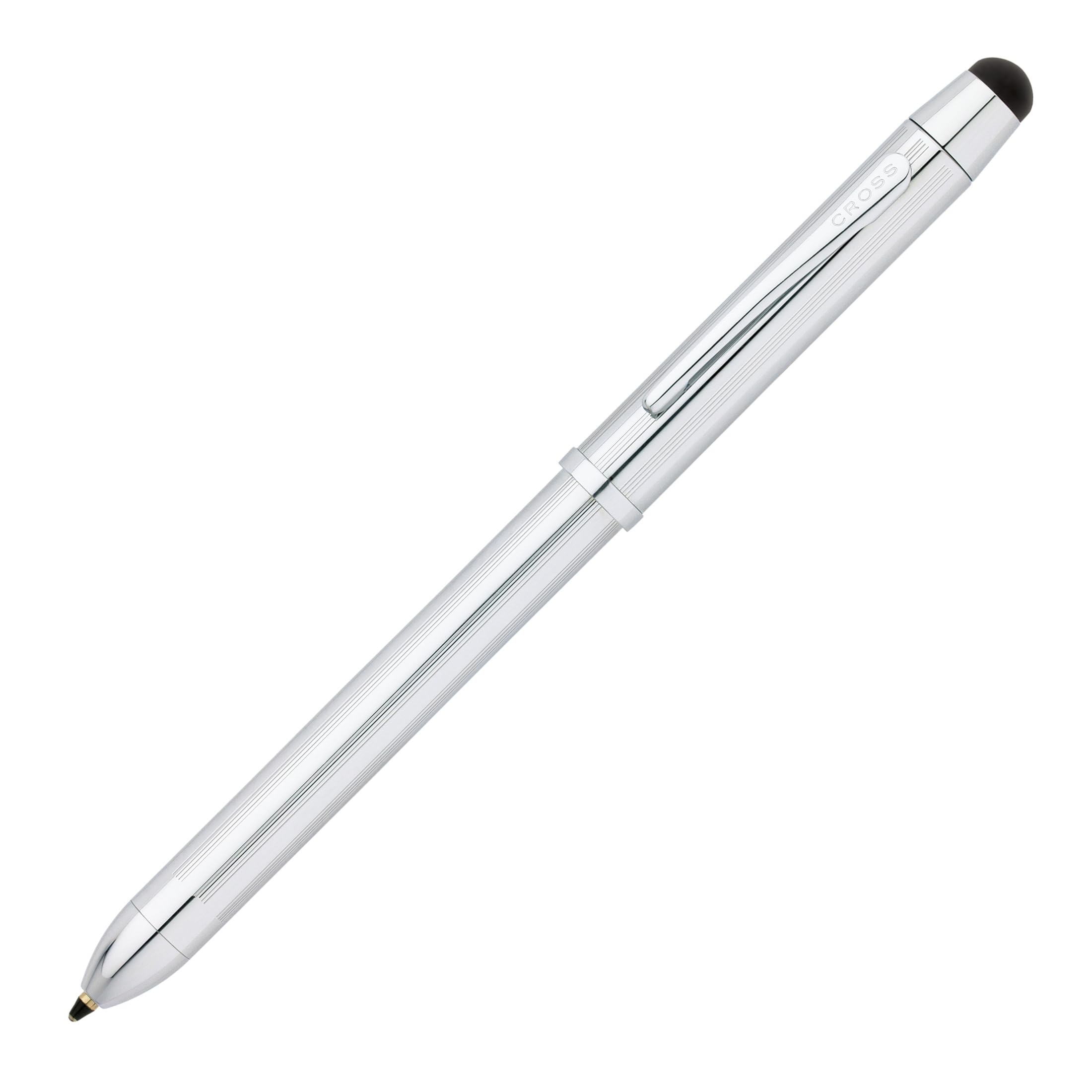 Cross Tech 3+ Multifunktionsschreibgerät (Geschenkbox, Drehbleistift, Kugelschreiber, Radierer/Stylus Kappe) Glanz-Chrom