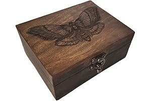 Engraved Death Moth Jewelry Box