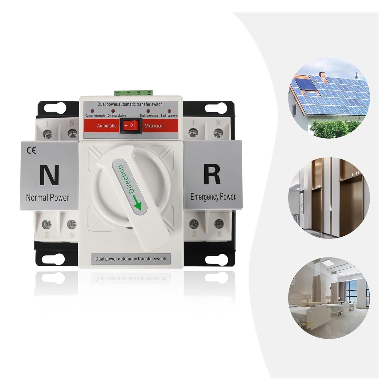 110V 2P 63ADual Power Automatic Transfer Switches Toggle Controller Change-Over Switch Self Cast Conversion