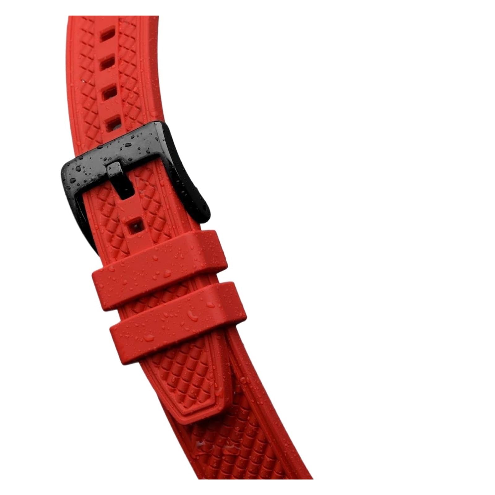 FYYFeng Fluorubber pasek do zegarka sportowego, wodoodporny, 18 mm, 20 mm, 22 mm, z klamrą ze stali nierdzewnej, wielokolorowy