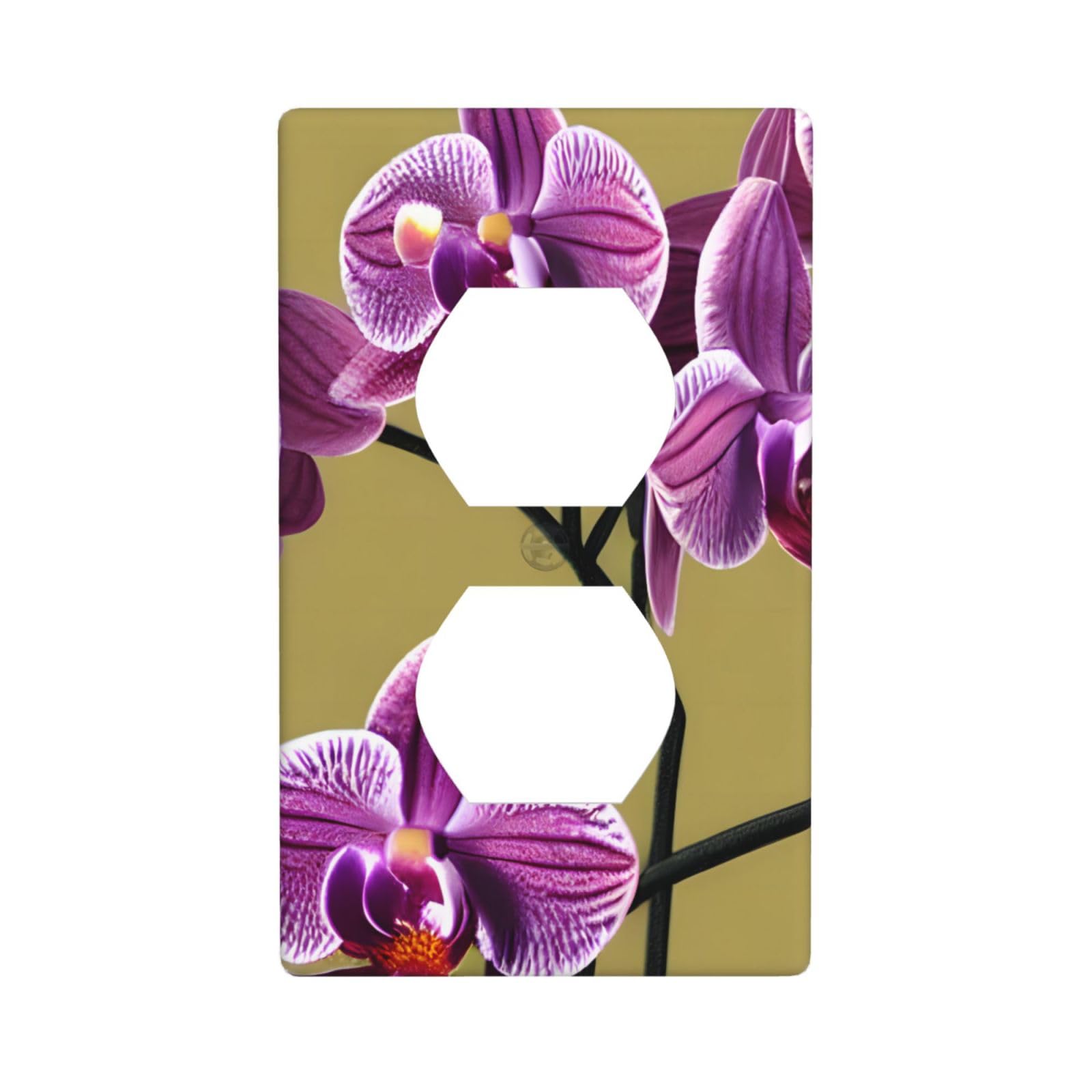 Beautiful Orchids Decorative Switch Plate Cover-Unbreakable Polycarbonate Wall Plate for Home Office, 1 Gang with Screws