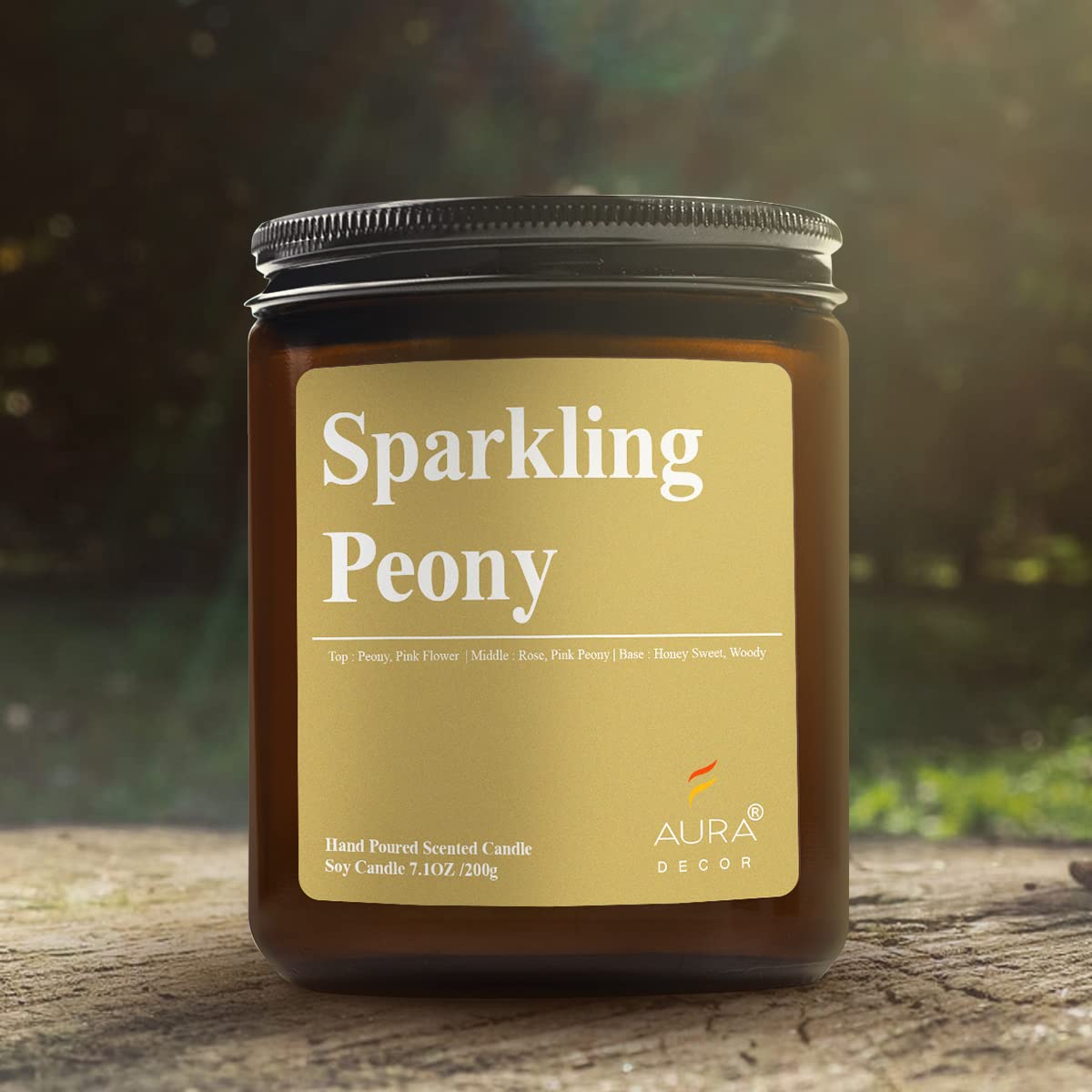 AuraDecor Scented Soy Wax Amber Jar Candle, Organic Luxury Aroma, Aromatic/Aromatherapy Votive Candle || Burning Time Upto 30 Hours (Sparkling Peony, Extra Large) (B0C343TV7L) Amazon Price History, Amazon Price Tracker