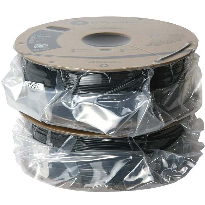 Image of Polymaker ABS Filament 1.75mm Black*2, 2kg 3D Printing Filament, PolyLite ABS 3D Printer Filament, Heat Resistant, Strong & Durable, Dimensional Accuracy + /- 0.03mm