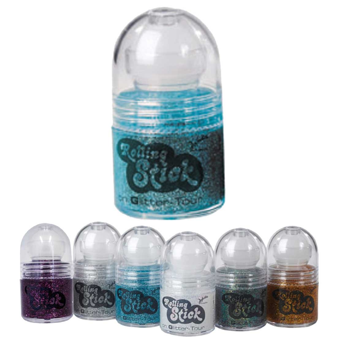 Amakando Glitzer Roller - Regenbogen Glitzerschminke Für Karneval & Partys