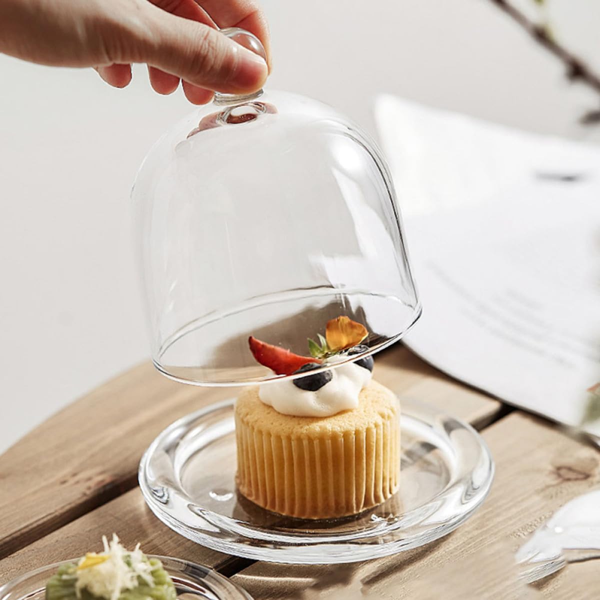 VICASKY Abgedeckte Kuchenplatte aus Glas 2 Stück für Torten und Dessert