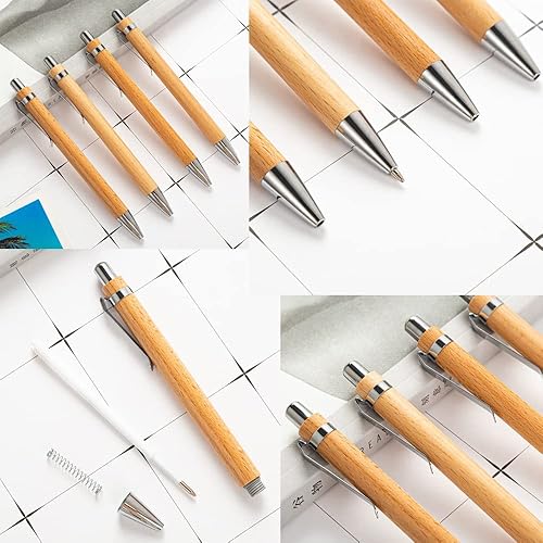 Miniatura 3 de Bolígrafo de regalo personalizado a granel para escribir, bolígrafo retráctil de bambú grabado personalizado para oficina, suministros de graduación