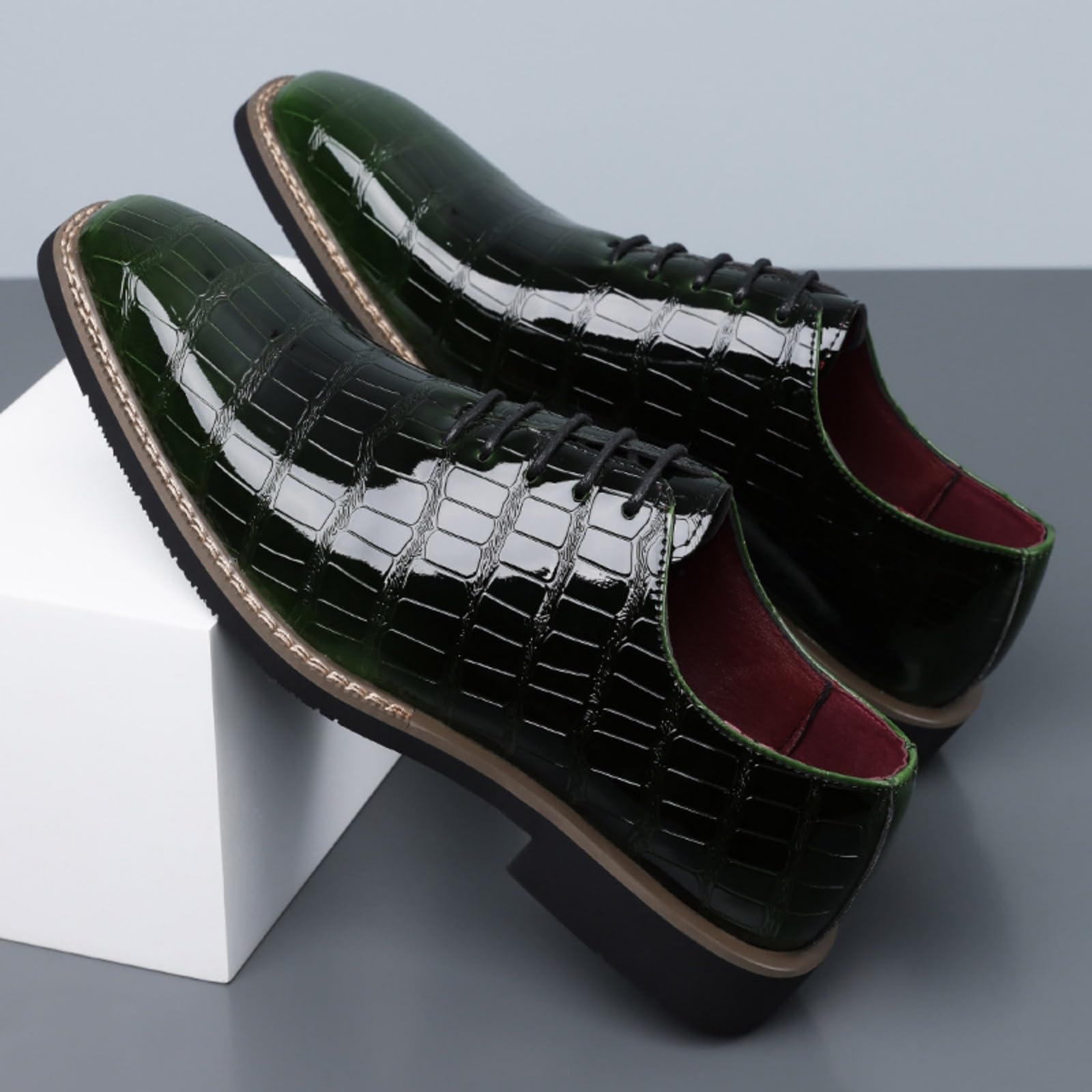 Hixingo Zapatos de Vestir Hombre Piel