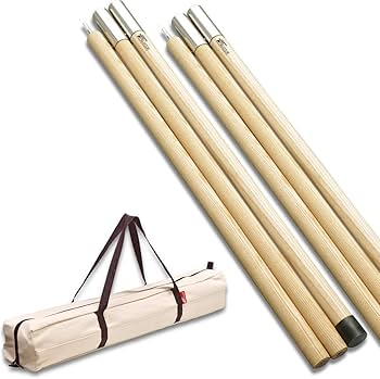 fieldoorウッドポール 4本セット 全長160〜240mm Amazon | FIELDOOR 木製テントポール 直径32mm （3本連結/240cm
