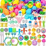 48 Toy Filled Bright Colorful Easter Eggs, 2.5 Inches, Include 24 kinds of Popular Toys