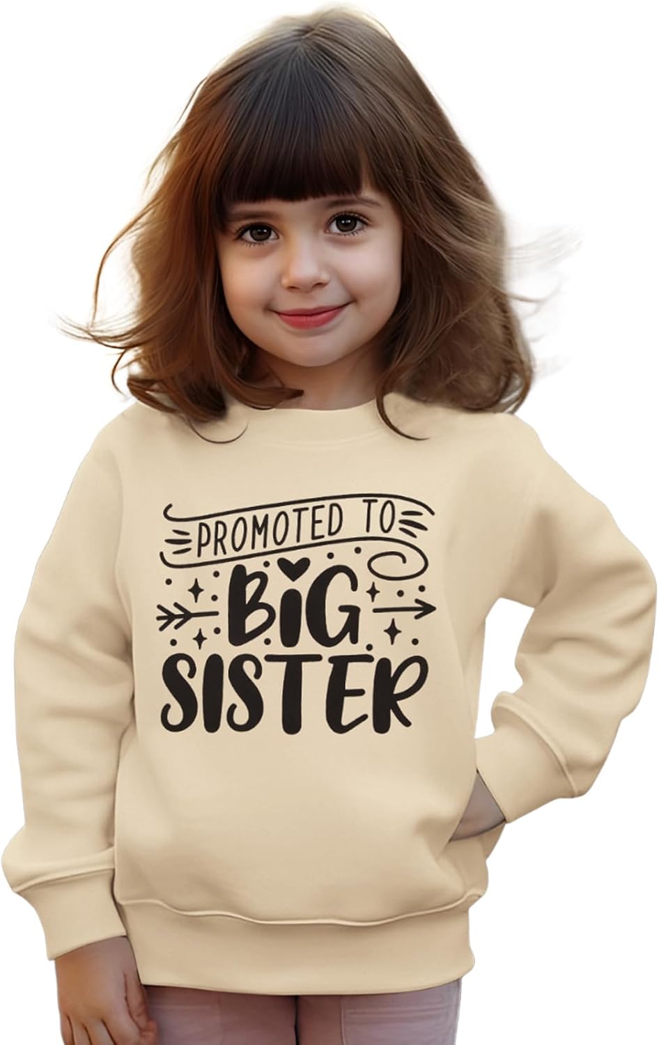 Promoted to Big Sister Sweatshirt Toddler Girl Announcement Shirt Outfit Crewneck Pullover Long Sleeve Fall Tops
