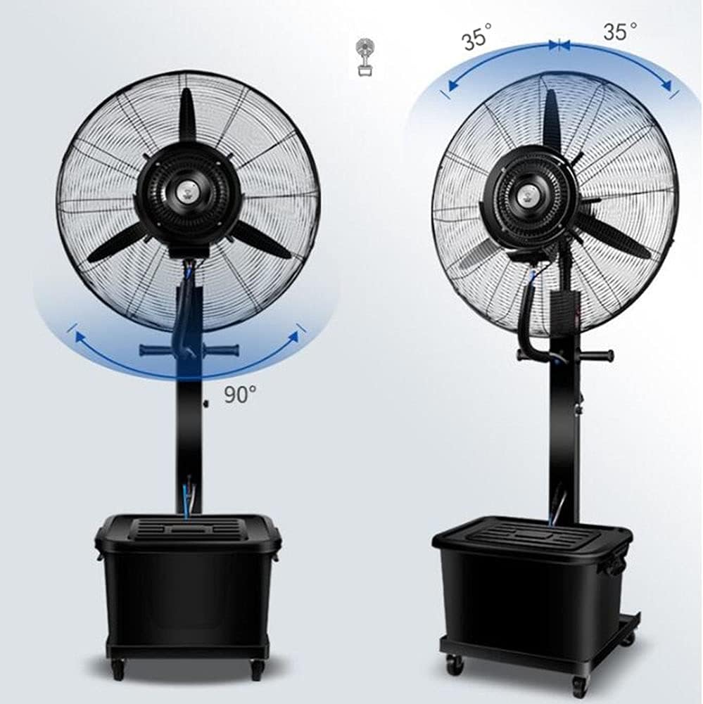 Misting Fan Outdoor Commercial Oscillating Pedestal Fan with Mist for Patio, Outside Restaurant, Garage, Gym, Factory Workshop, 3 Cooling Speeds
