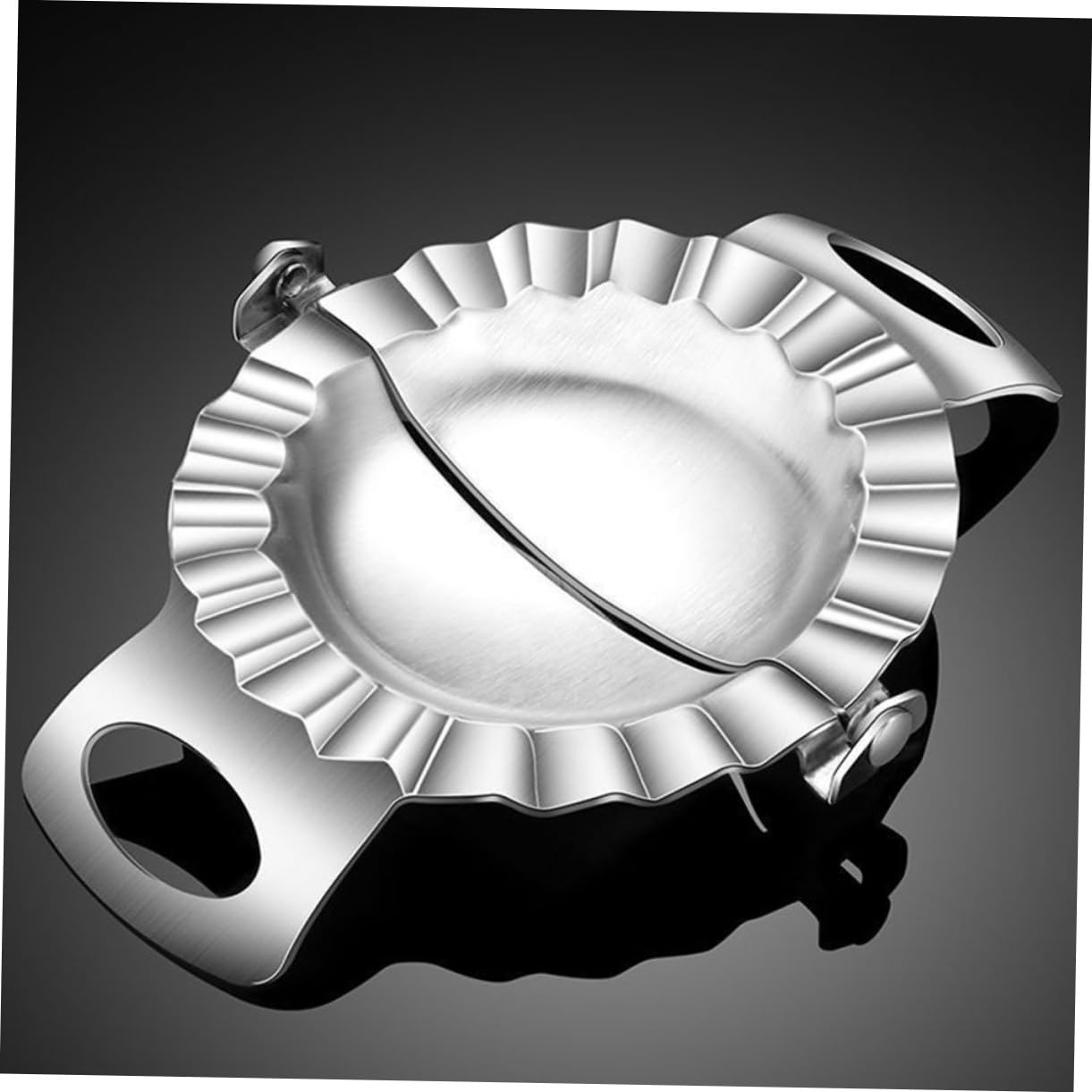 OUNONA Stainless Steel Dumpling Maker Dough Press Tool for Home Kitchen Large Ravioli Mold for Dumpling Empanada Preparation Crimped Design for Professional Finish
