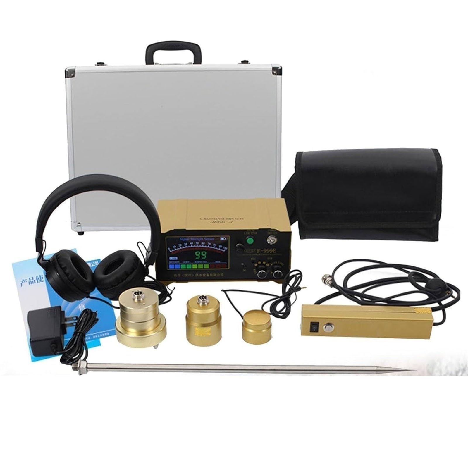 Underground water leak detector, Water Leak Detector,Water Leak Geophone Sensor with 4-Gear Adjustable &amp; Headset, Plumbing Pipe Leak Detection Device,for Home and Outdoor
