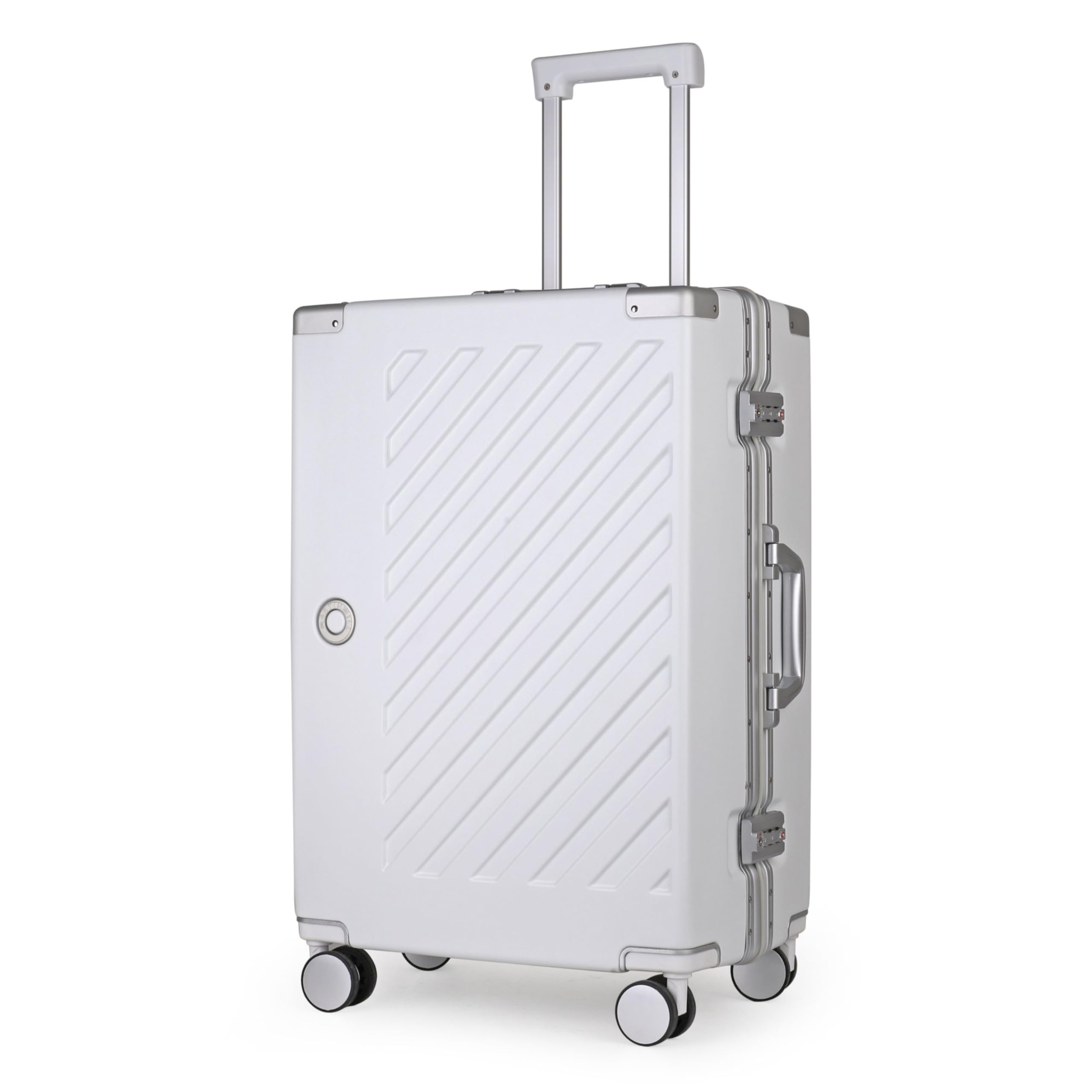 100% Polycarbonate Zipperless Luggage, Double TSA Locks Suitcase 24 inch Hardside 4 Spinner Wheels, Aluminium Alloy Handle, Flight Checked Travel Case.