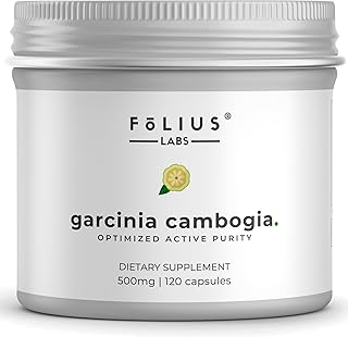Pure Garcinia Cambogia Extract Supplement 500mg - 100% Natural HCA Extract Concentrated to 60% - Supports Healthy Digestion and Metabolism - 120 Capsules