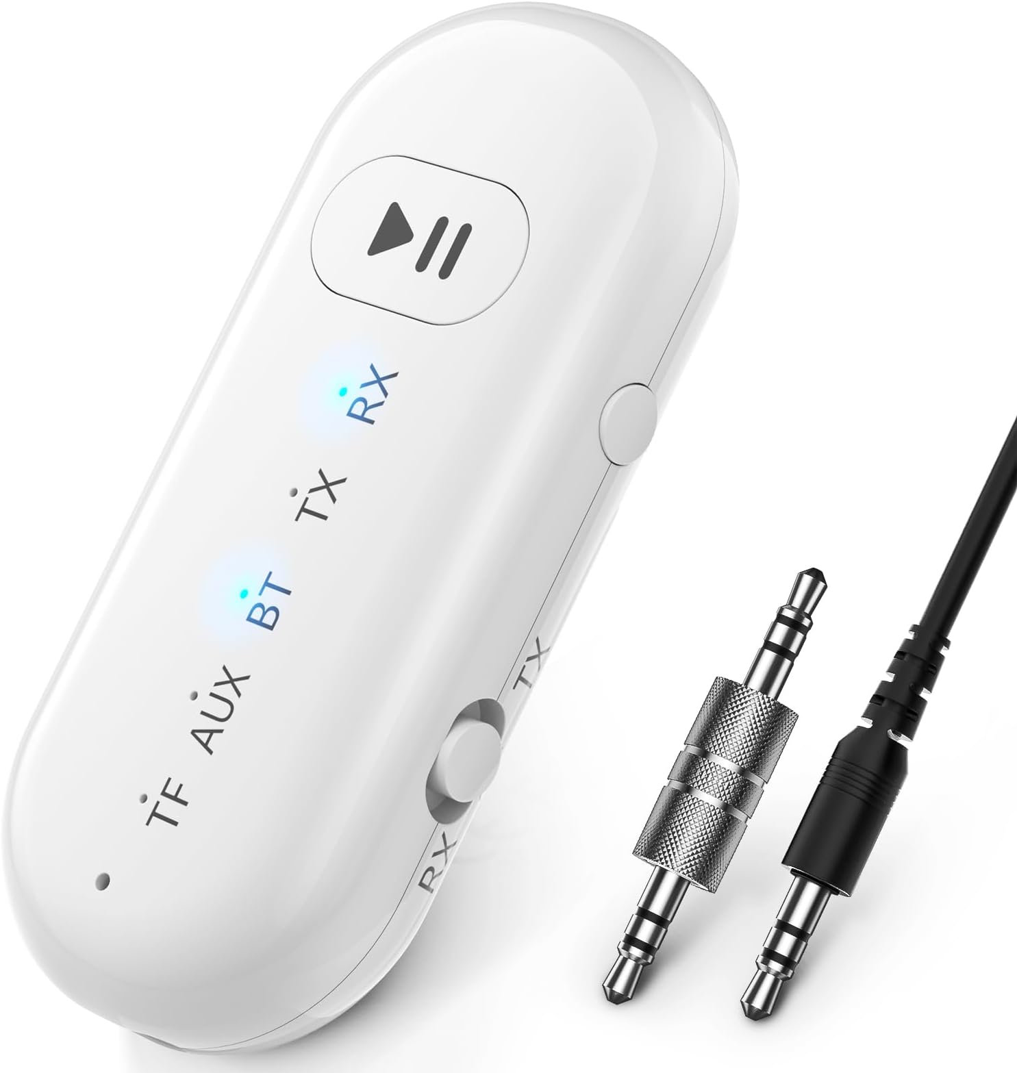 Bluetooth Transmitter Receiver, 2-in-1 Airplane Wireless Bluetooth, Wireless Aux Bluetooth Adapter All Headphones, Plug and Play Audio Receiver for TV PC Headphones Speakers Stereo Systems