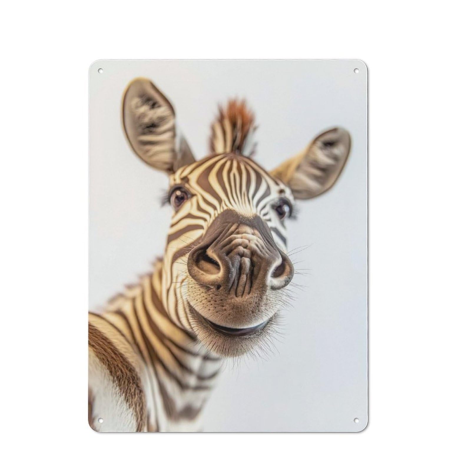 Junmoney Smiling Zebra Selfie For Café Or Restaurant, Vintage Metal Sign 40X30cm, For Vintage Wall Decor Fans, For Cafés, Pubs And Restaurants