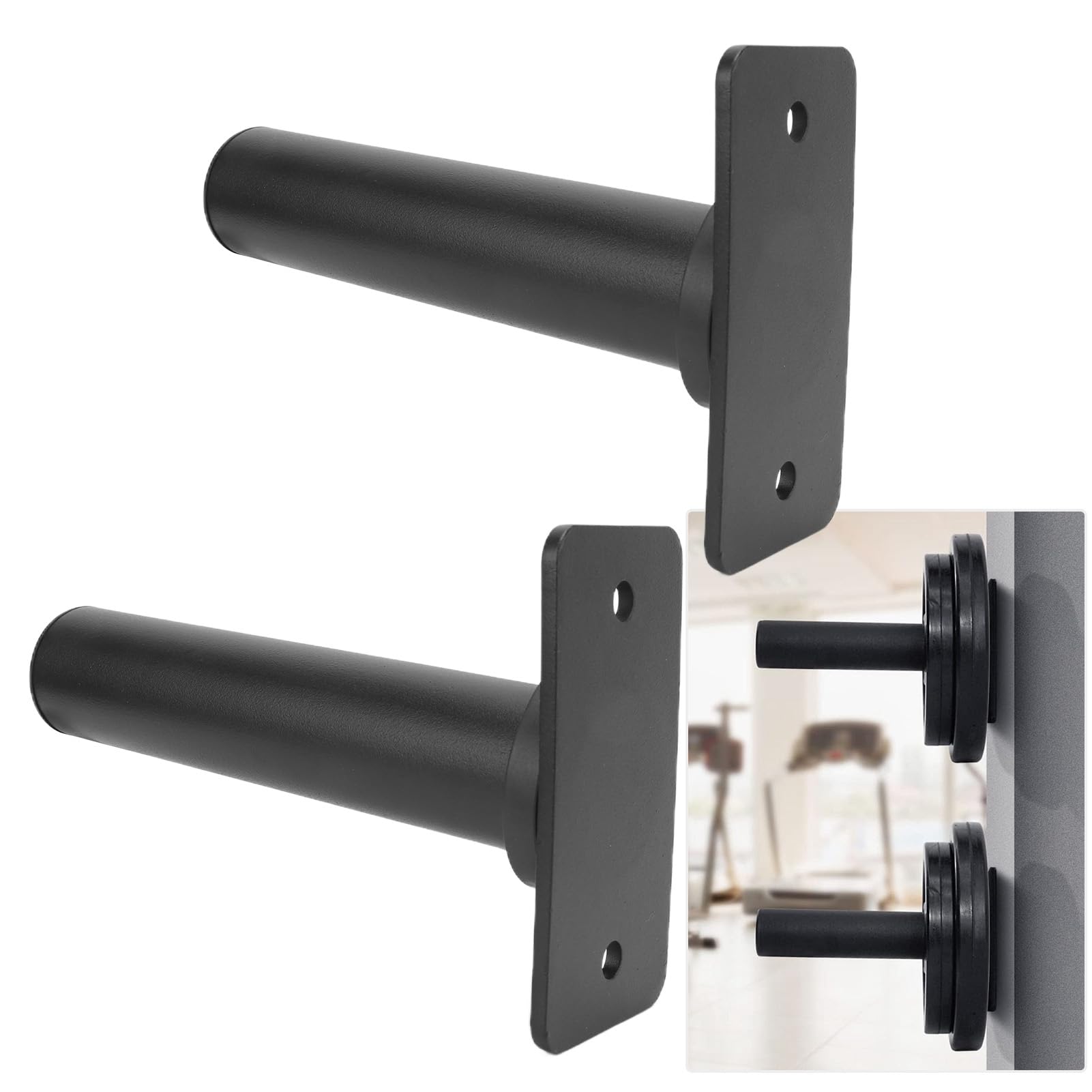 CHICIRIS Steel Barbell Holder 2pcs Durable and Stable Weight Plate Rack