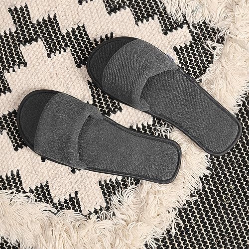 Image of Men Home Slippers Open Toe Slides Slip on Comfortable Sole Lightweight Anti Skid Indoor Bedroom Room Indoor House Cloth Soft Slippers for Men