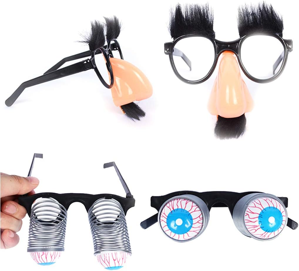 Amazon Tumao ハロウィーン コスプレ おもしろ メガネ 2点セット 玩具の神様 眼鏡 飛び出す目玉 あごの動きで目の動きが変わる 仮装 口ひげ おもしろグッズ パーティーグッズ おもしろ雑貨 ジョークグッズ パーティーゲーム ドッキリ グッズ 男女兼用