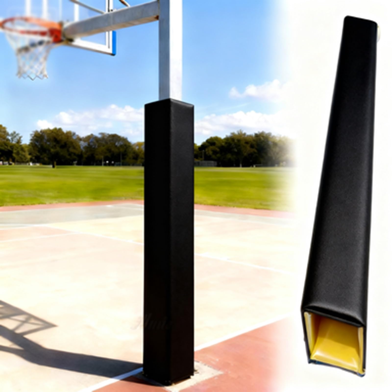 Outdoor-Basketballstangenpolster, gepolsterter Sicherheitsschutz für Fitnessstudio, Spielplatz und Garage, schlagfest, Basketballpfostenkissen für verbesserten Schutz
