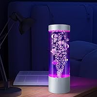Vista 4 de Lámpara de pez de burbujas, lámpara de tubo de burbujas sensorial, pecera artificial con peces en movimiento, para iluminar tu vida como una