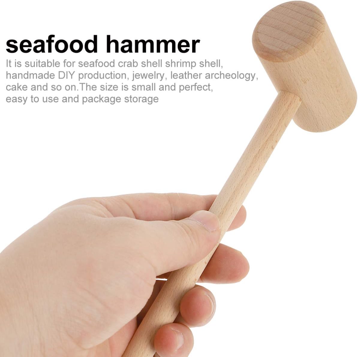 Zerodeko 12Pcs Wooden Hammer for Seafood Cracking Crab Lobster Shellfish Tool Easy to Clean for DIY Jewelry Making and Seafood Feasts